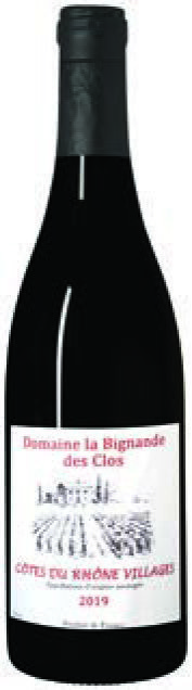 AOP(1) CÔTES DU RHÔNE VILLAGES DOMAINE LA BIGNANDE DES CLOS 2019. 3525380019307 (3525380019307)