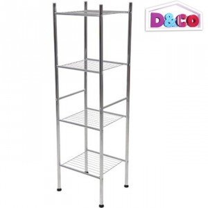 D&CO Étagère inox rangement 4 niveaux salle de bain D&CO code EAN 3526780881402 