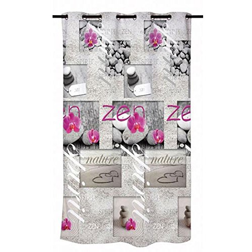 Douceur d'Intérieur Douceur d'Interieur 6RD139 Zen Spirit Rideau de Douche avec Motifs Polyester 180 x 200 cm code EAN 3526780937680 