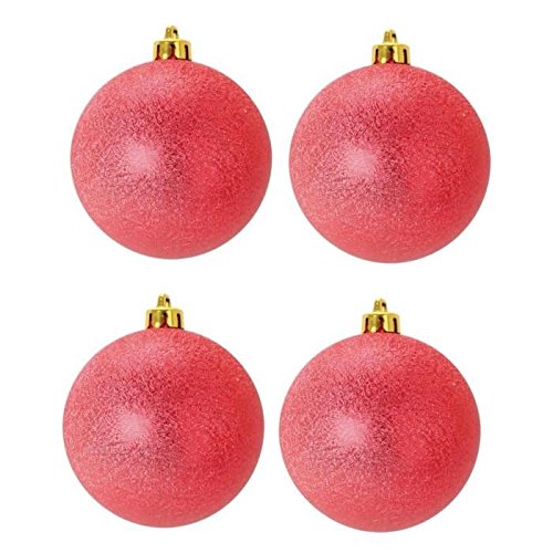 Set de 4 boules de noël chic diametre 8 cm rouge