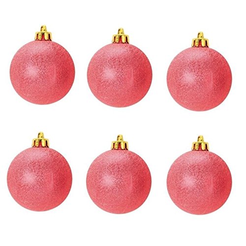 Set de 6 boules de noël chic diametre 6 cm rouge