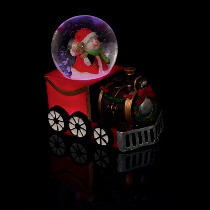 Boule à neige lumineuse train de Noël avec Père...