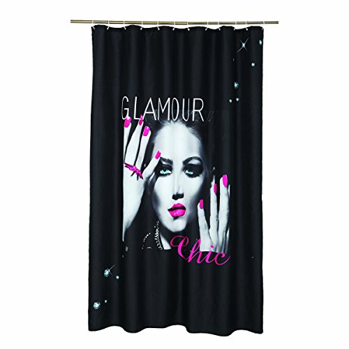 Douceur d'Intérieur Douceur d'Interieur 6RD158 Glam Chic Rideau de Douche avec Motifs Polyester 180 x 200 cm code EAN 3526780966130 