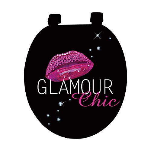 6sto091 glam chic siege de toilette mdf noir 47...