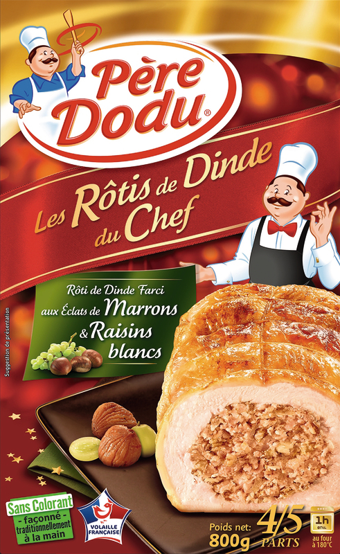 RÔTI DE DINDE  FARCI AUX ECLATS DE MARRONS ET R...