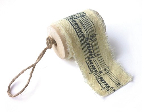 Ruban tissu imprimé - Écru musique - Graines cr...