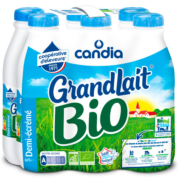  Grandlait Bio Demi-Écrémé Candia code EAN 3533631838003 