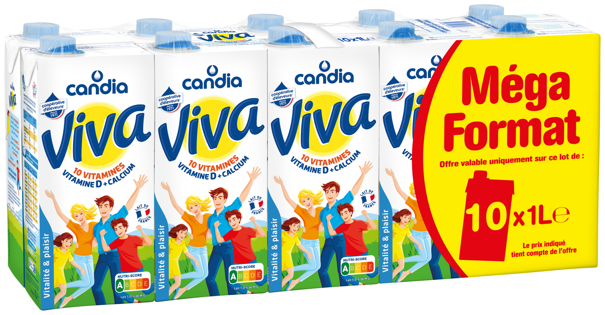 Lait uht viva méga format