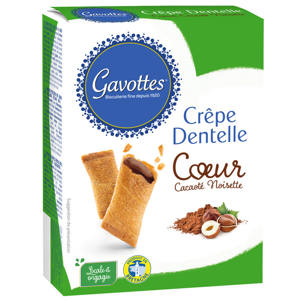 Crêpe dentelle cœur cacao noisette 