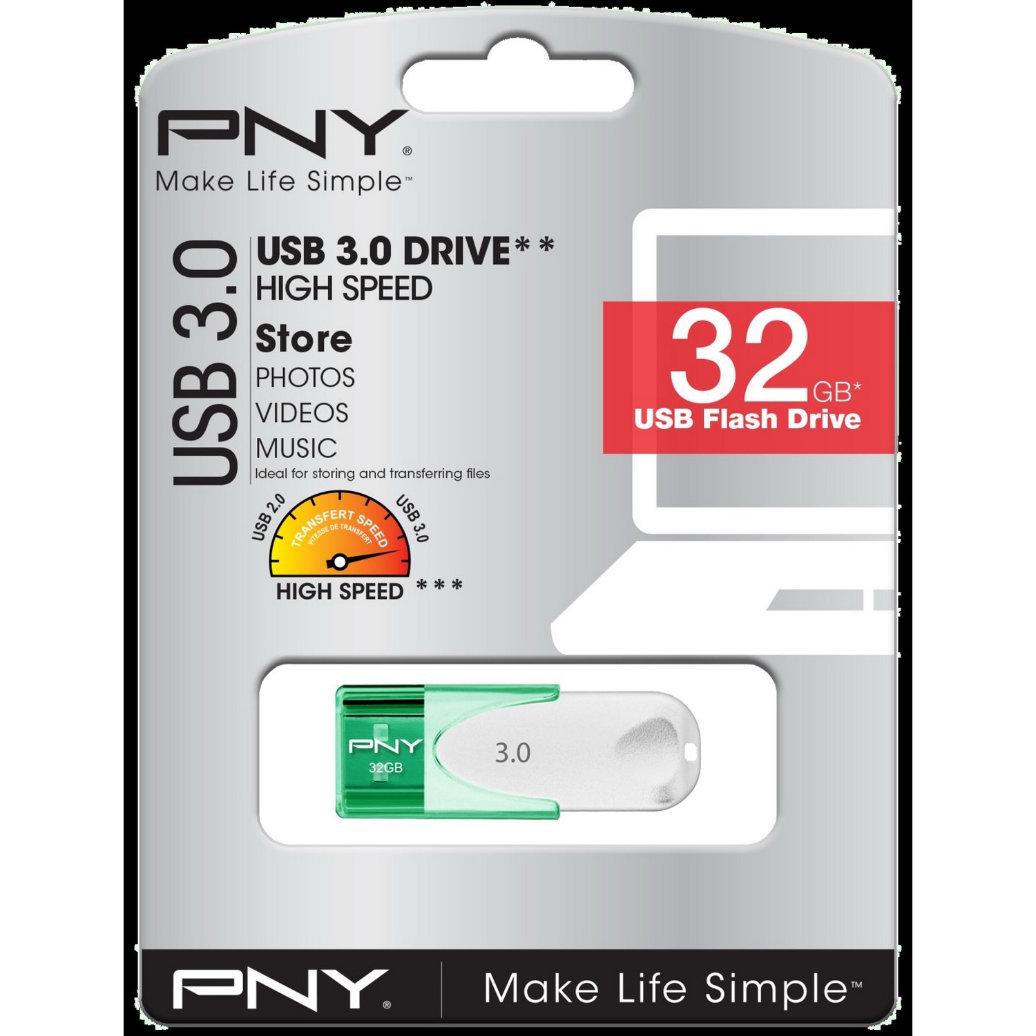 Clé USB 3.0 32 Go Attache 4 PNY