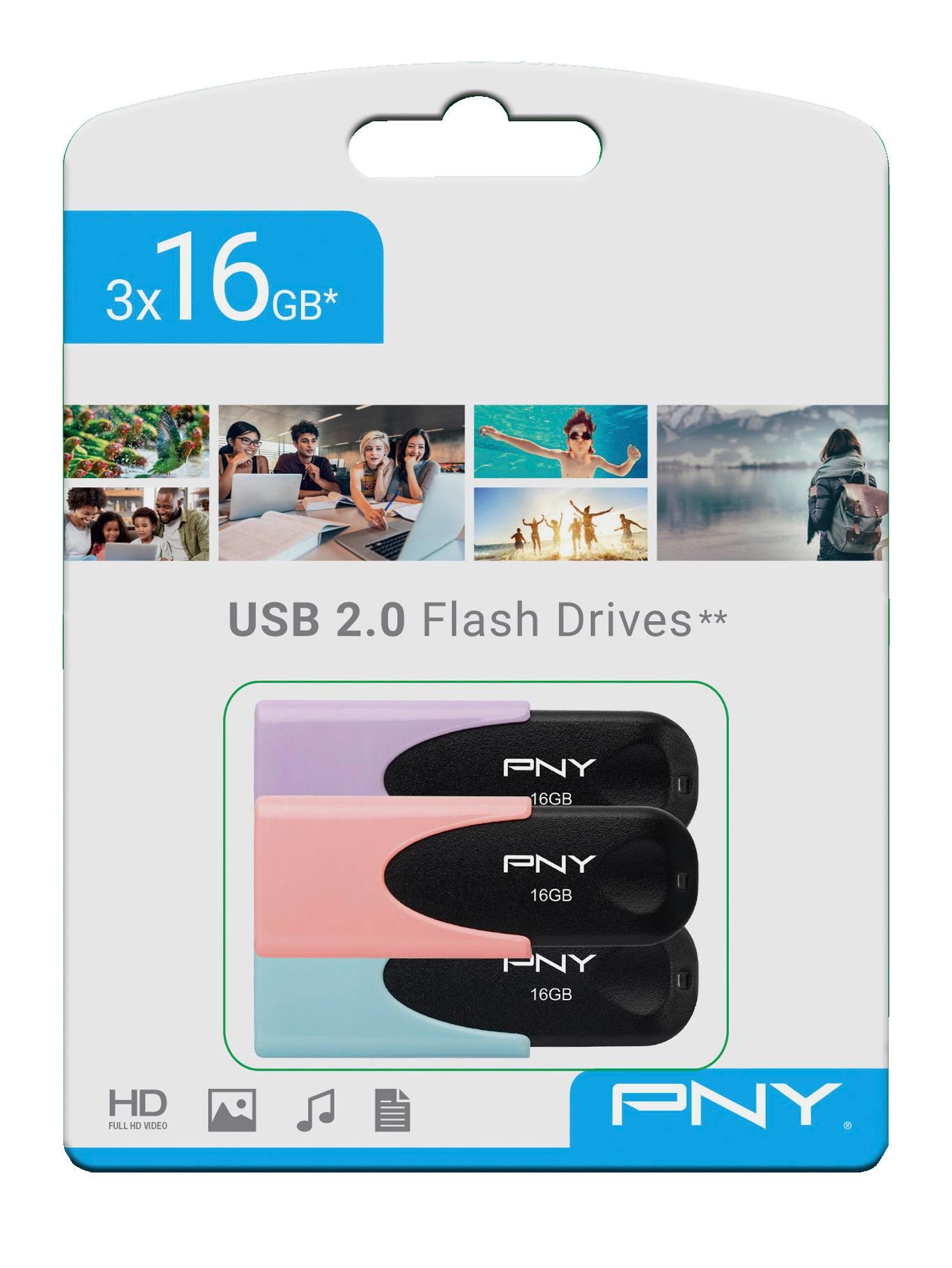 Pack 3 clés USB Pastel 16GB