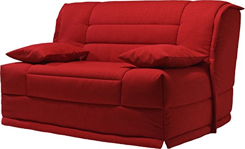 Destock Meubles Banquette BZ tissu chiné rouge matelas 160x200 Sofaconfort mousse 3537961014083 (3537961014083)