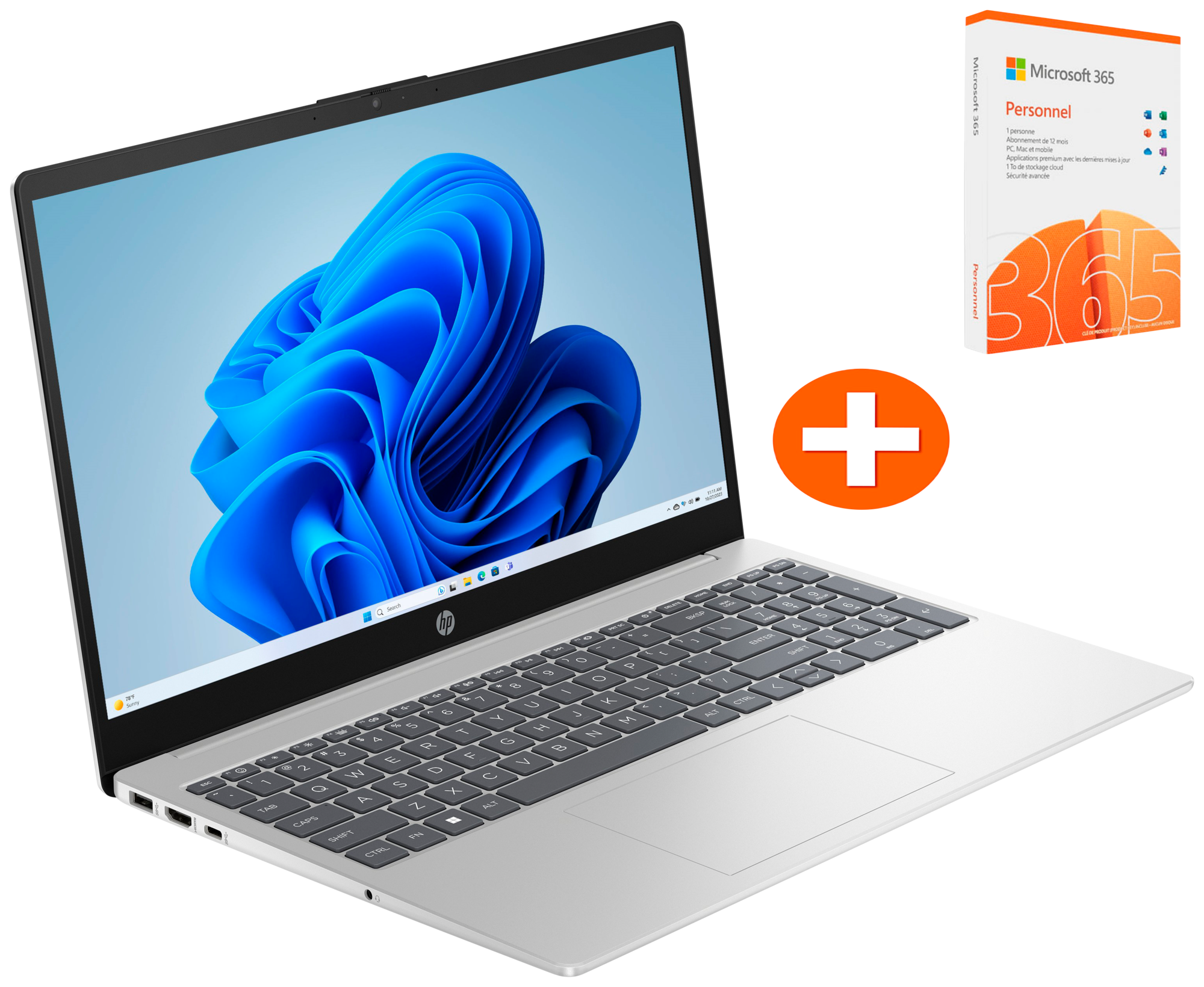 HP Pack PC PORTABLE HP15-fd0080nf code EAN 3540260222141 