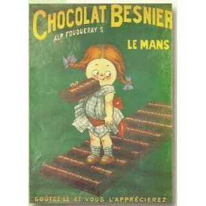 PLAQUE METAL 20X15cm CHOCOLAT BESNIER LE MANS F...