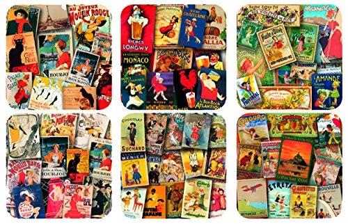 70298 divers lot de 6 sous verres les patchwork...