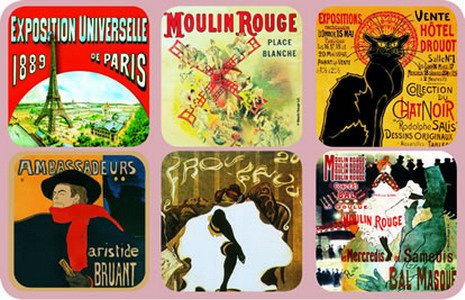 70850 divers lot de 6 sous verres paris drouot ...