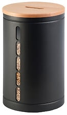 Réservoir à pellets - Acier - Noir et hêtre