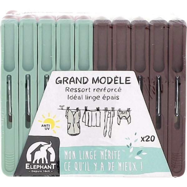 PINCES A LINGE GRAND MODÈLE X 20 
ELEPHANT