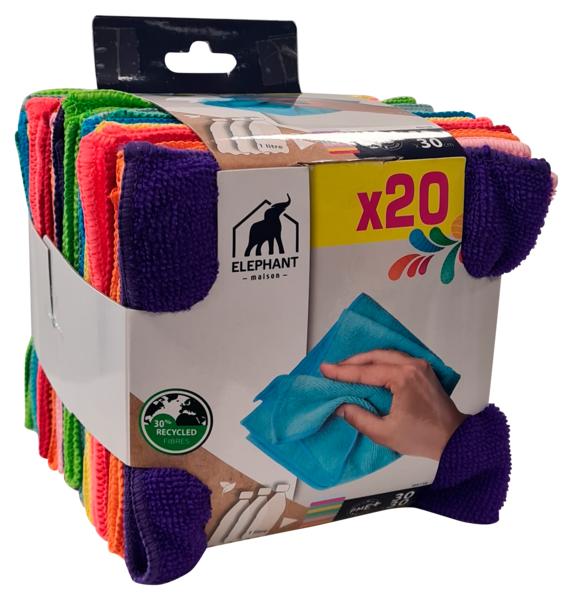  Lavettes Microfibres Elephant code EAN 3543534951587 