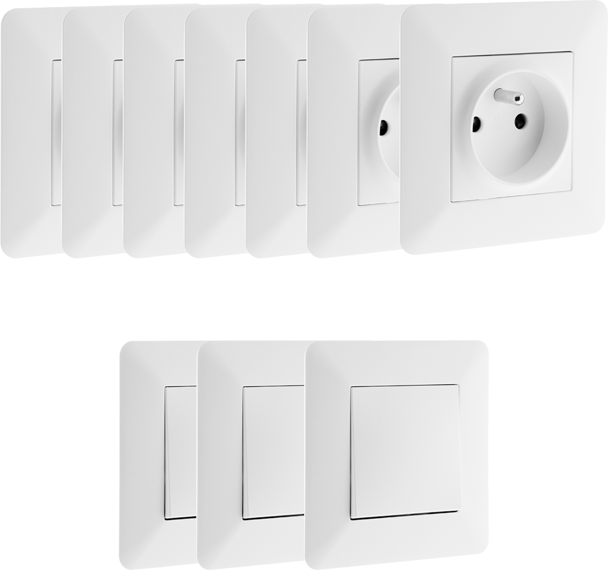 LOT DE 7 PRISES ET 3 VA ET VIENT 