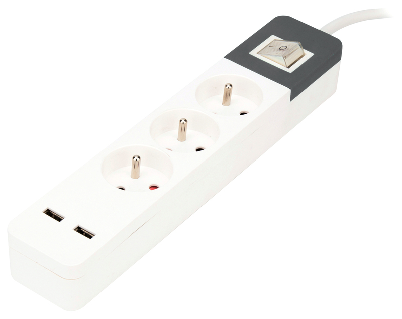 BLOC 3 PRISES 16A+2USB INTER  3545411899128 