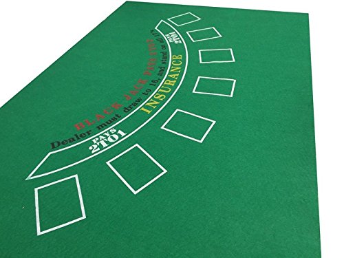 Tapis de black jack en feutre 10 cm Vert 3546062109550 SSTN BJ 1