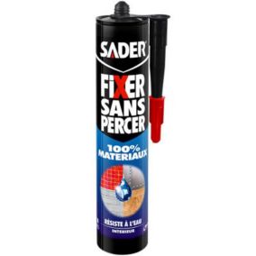  Mastic de Fixation Sader Fixer Sans Percer 100% Matériaux Cartouche 290ml code EAN 3549212476182 
