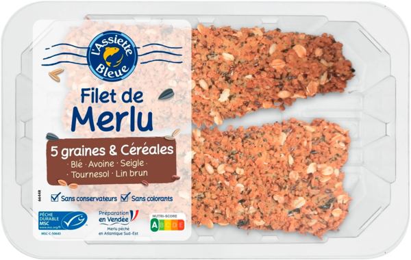  Filet De Merlu Pané Aux 5 Graines & Céréales L'assiette Bleue code EAN 3551610010653 