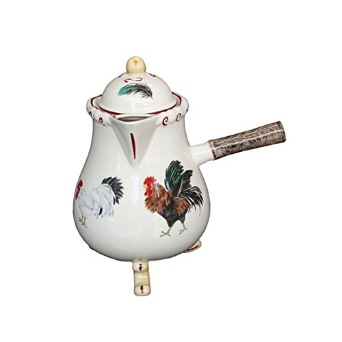 Chocolatière faïence Cour normande bronze ~ Faï...