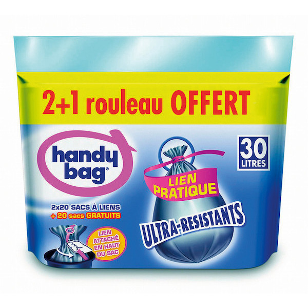 2 x 20 Sacs poubelle 30L Handy Bag
+ 20 sacs of...