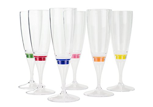 Flutes à champagne éclairage LED LOT DE 6