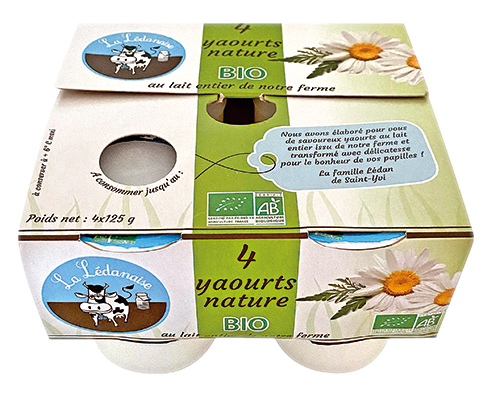 LA LÉDANAISE YAOURTS NATURE BIO code EAN 3559875 