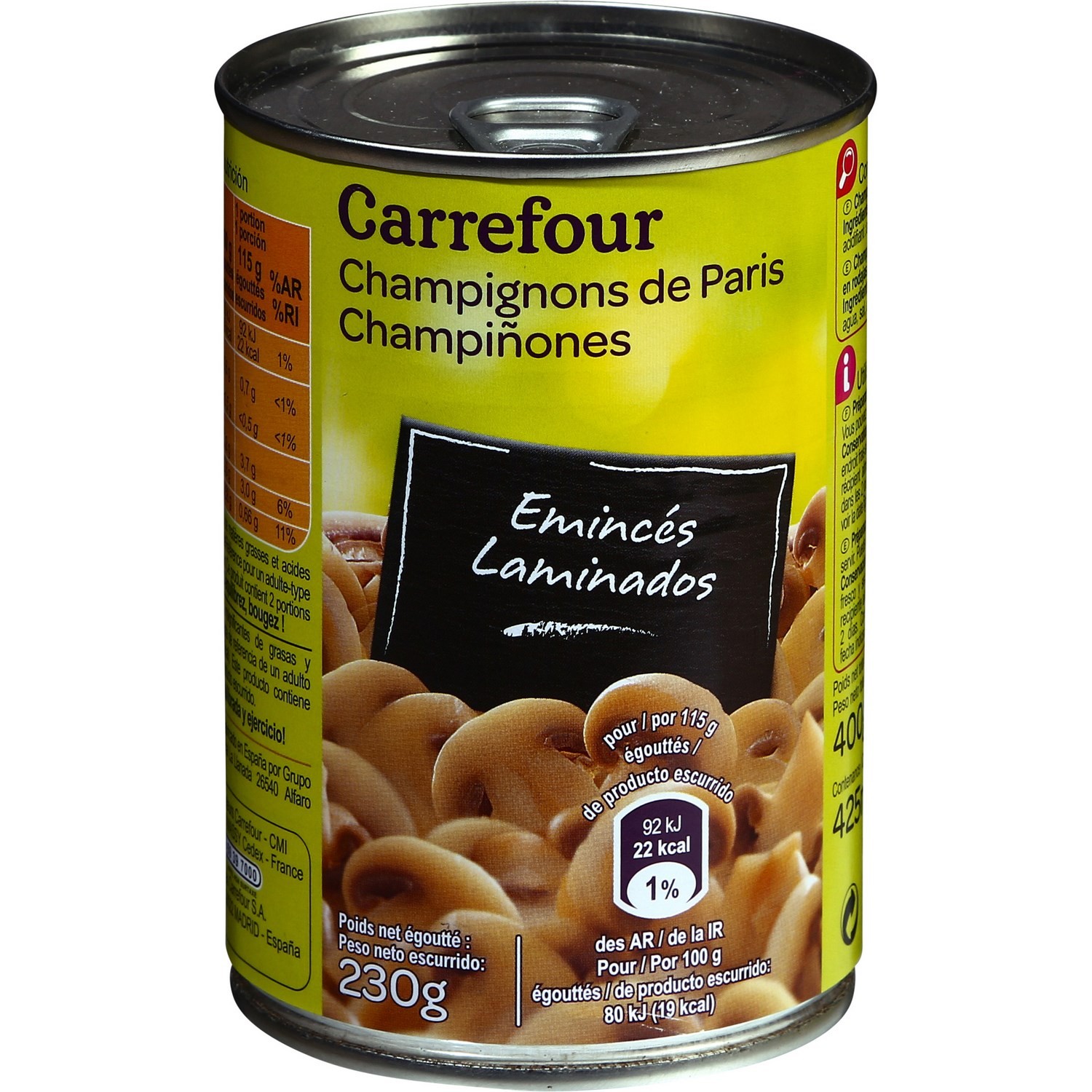 Champignons de Paris émincés CARREFOUR