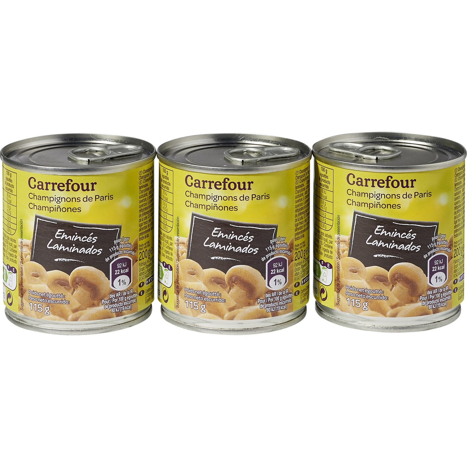 Champignons de Paris émincés CARREFOUR 3560070103355 CARREFOUR Champignons de Paris émincés CARREFOUR 3560070103355 CARREFOUR