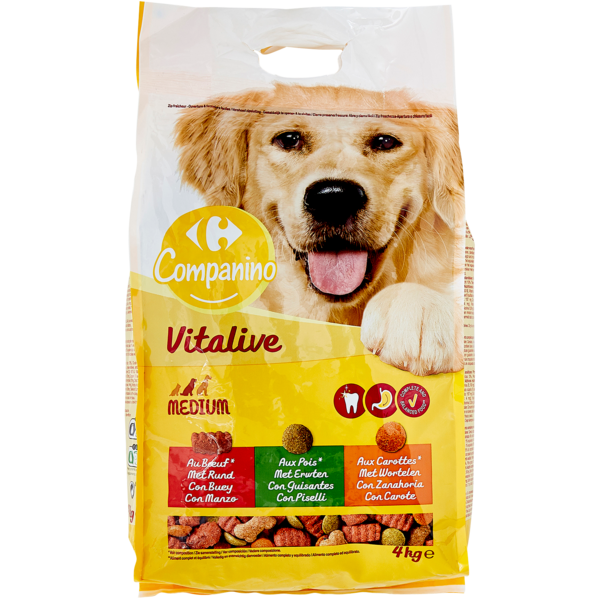 Croquettes pour chiens medium 3560070116393 CARREFOUR COMPANINO VITALIVE