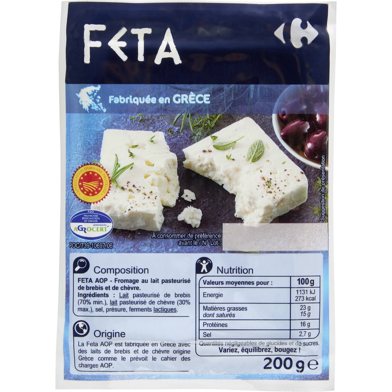 Fromage feta CARREFOUR