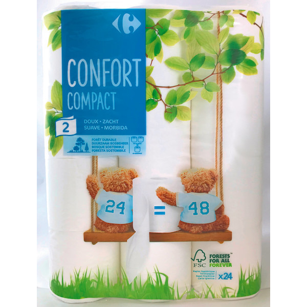 carrefour Papier toilette Confort Compact code EAN 3560070210985 