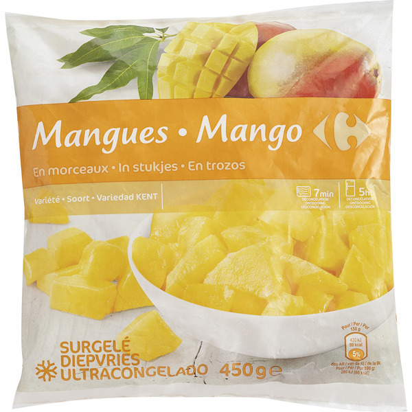 Fruits en morceaux surgelés