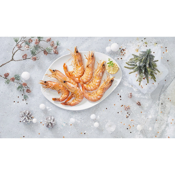 Gambas sauvages entières crues surgelées