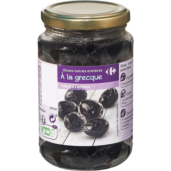 Olives noires entières à la grecque