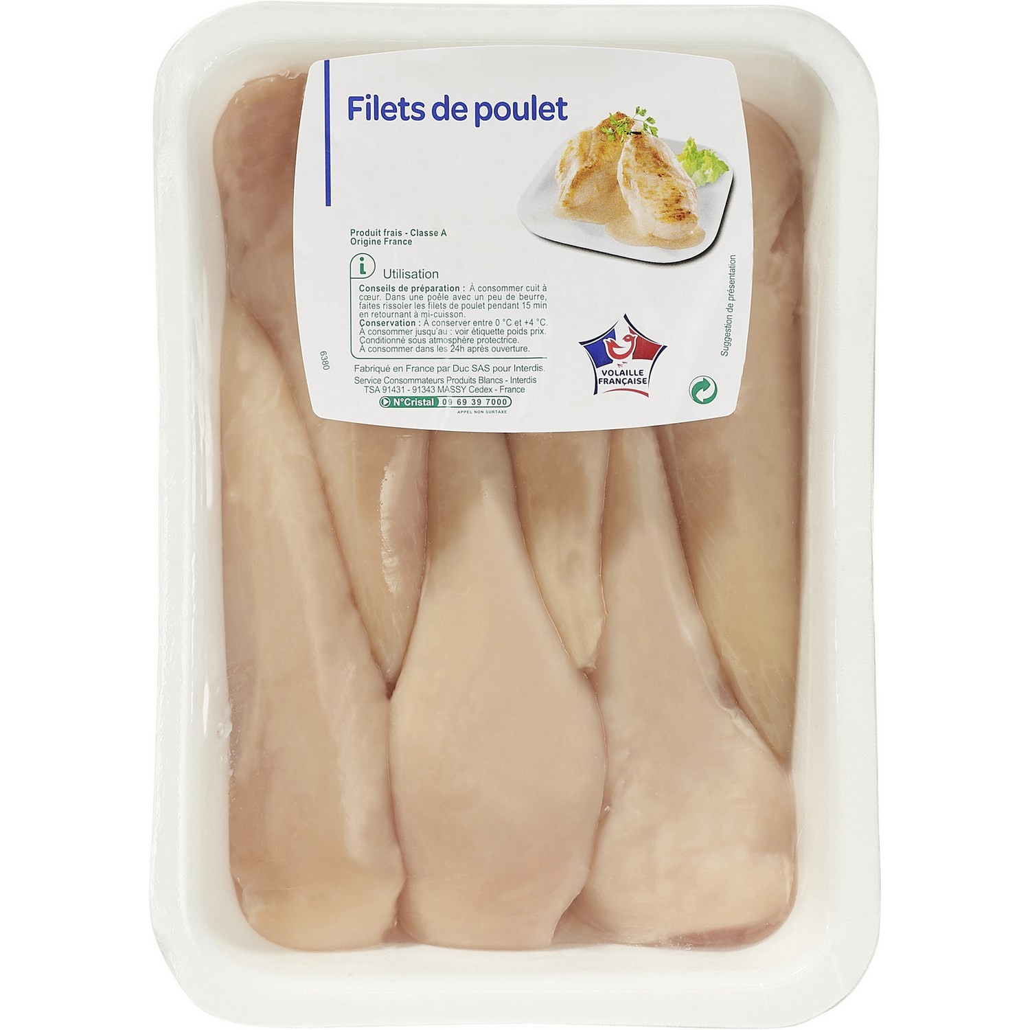Filets de poulet blanc 3560070343607 PP BLANC Filets de poulet blanc 3560070343607 PP BLANC