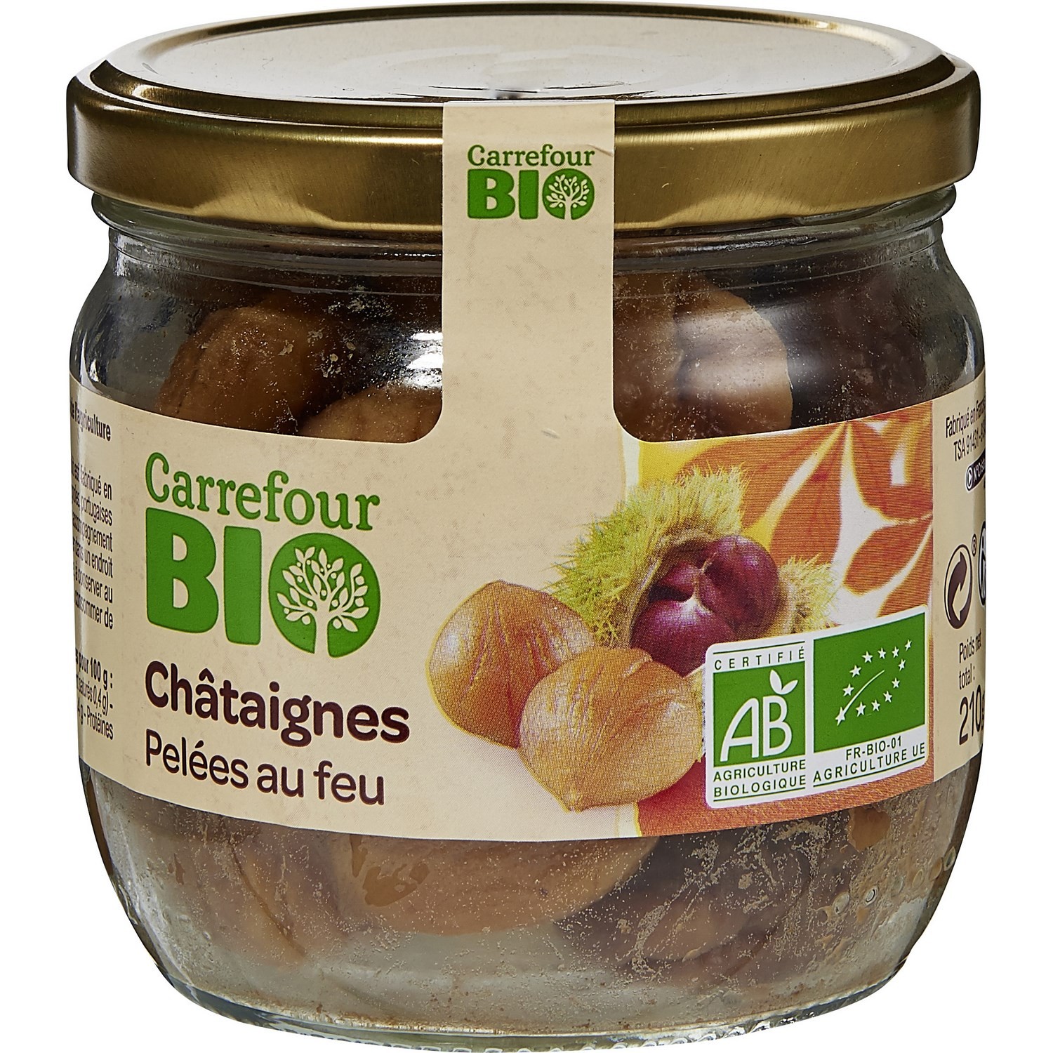 Châtaignes pelées au feu CARREFOUR BIO