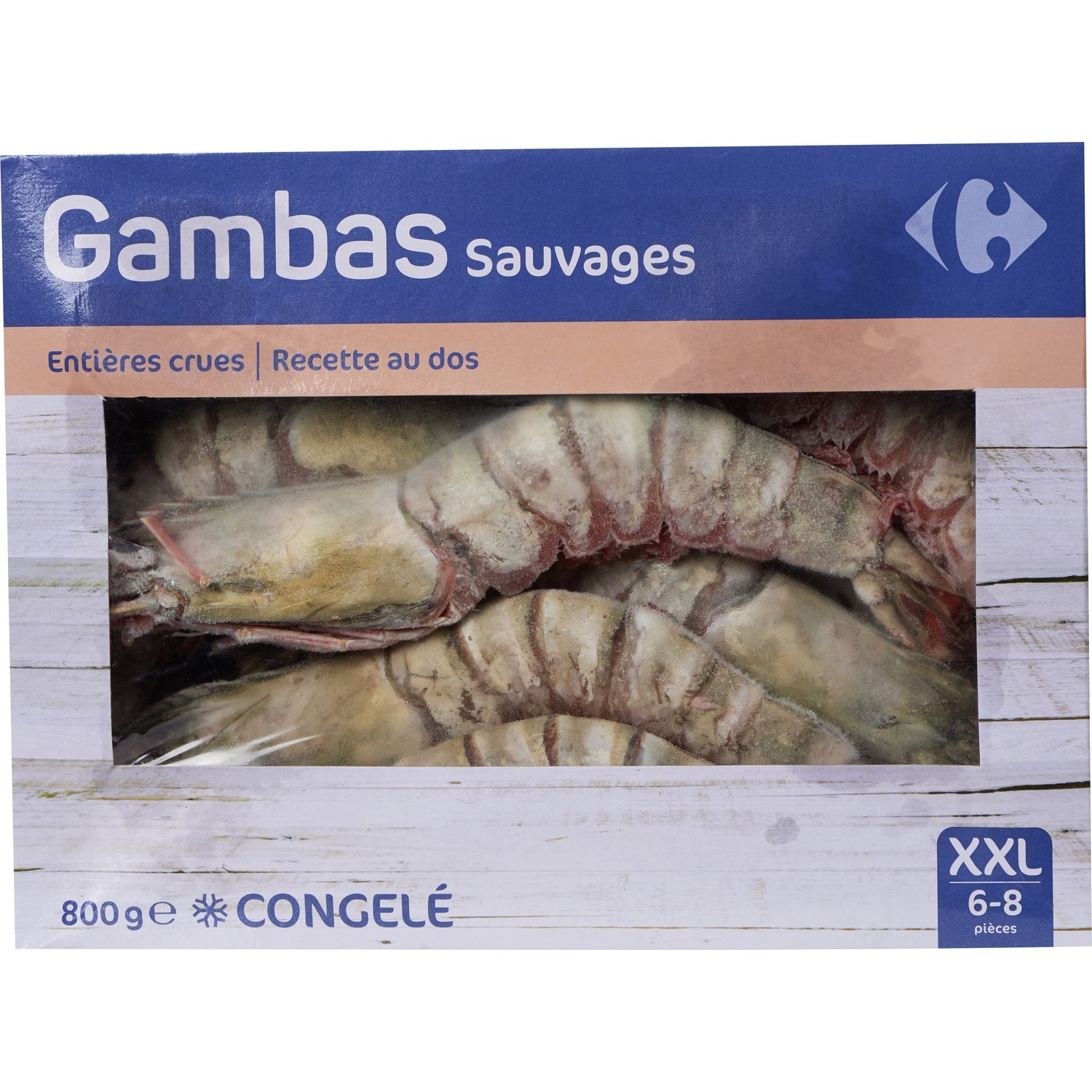 Gambas sauvages entières crues CARREFOUR