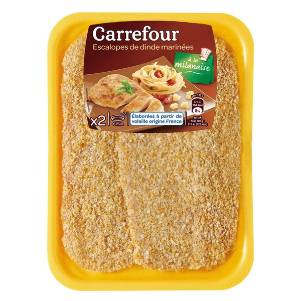 ESCALOPES DE DINDE MARINÉES MILANAISES CARREFOUR