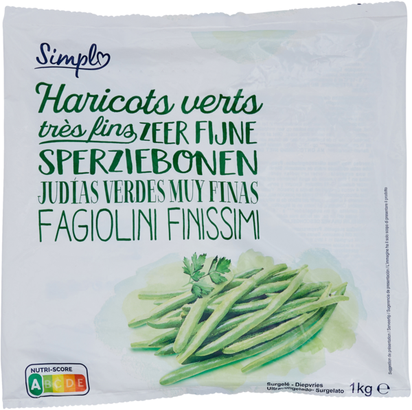 SIMPL Haricots verts très fins surgelés code EAN 3560070444373 