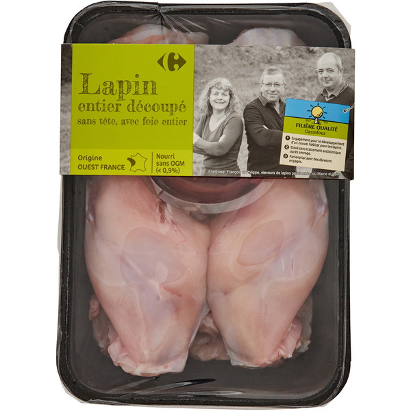 Lapin entier découpé Filière Qualité Carrefour