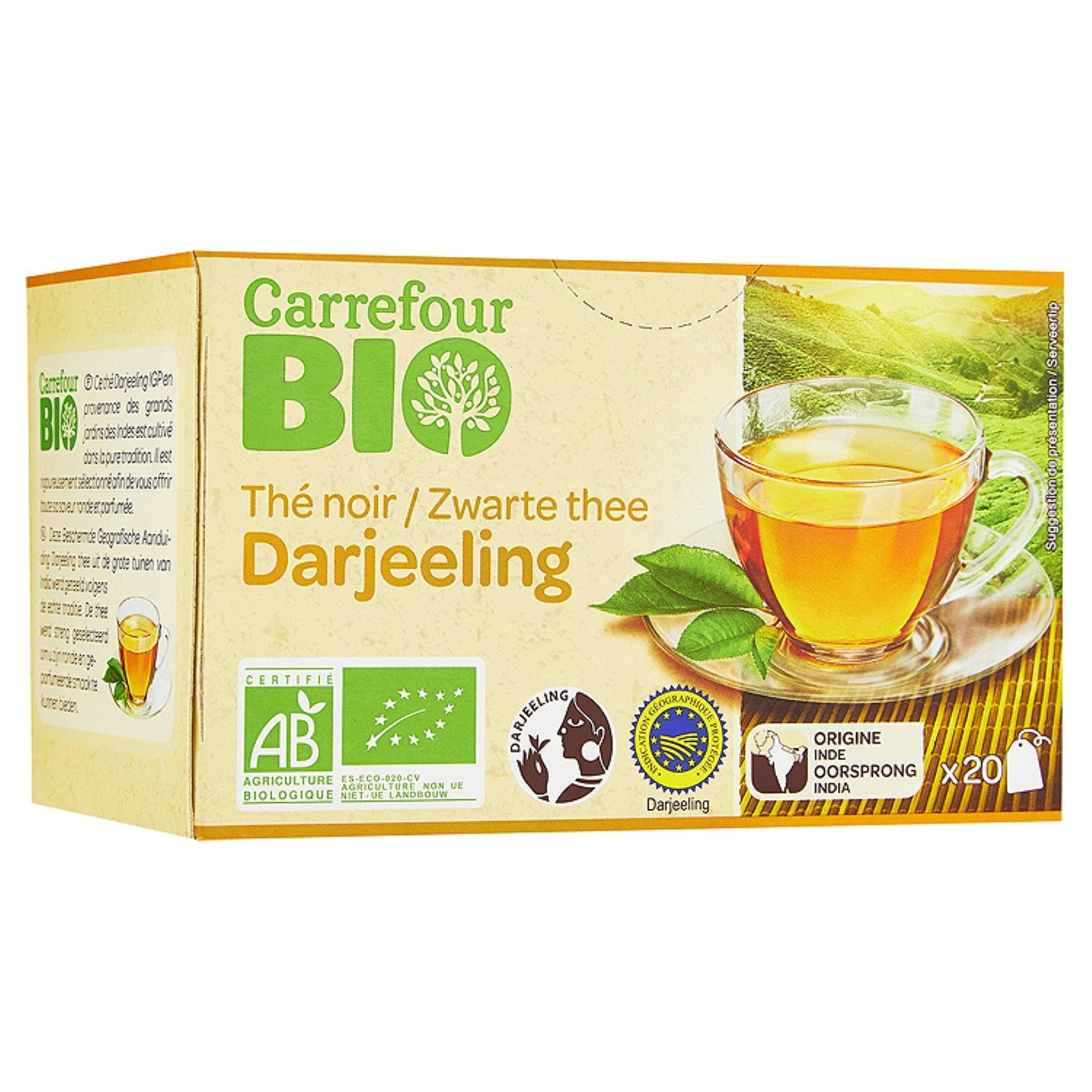CARREFOUR BIO Thé bio noir Darjeeling CARREFOUR BIO code EAN 3560070497164 