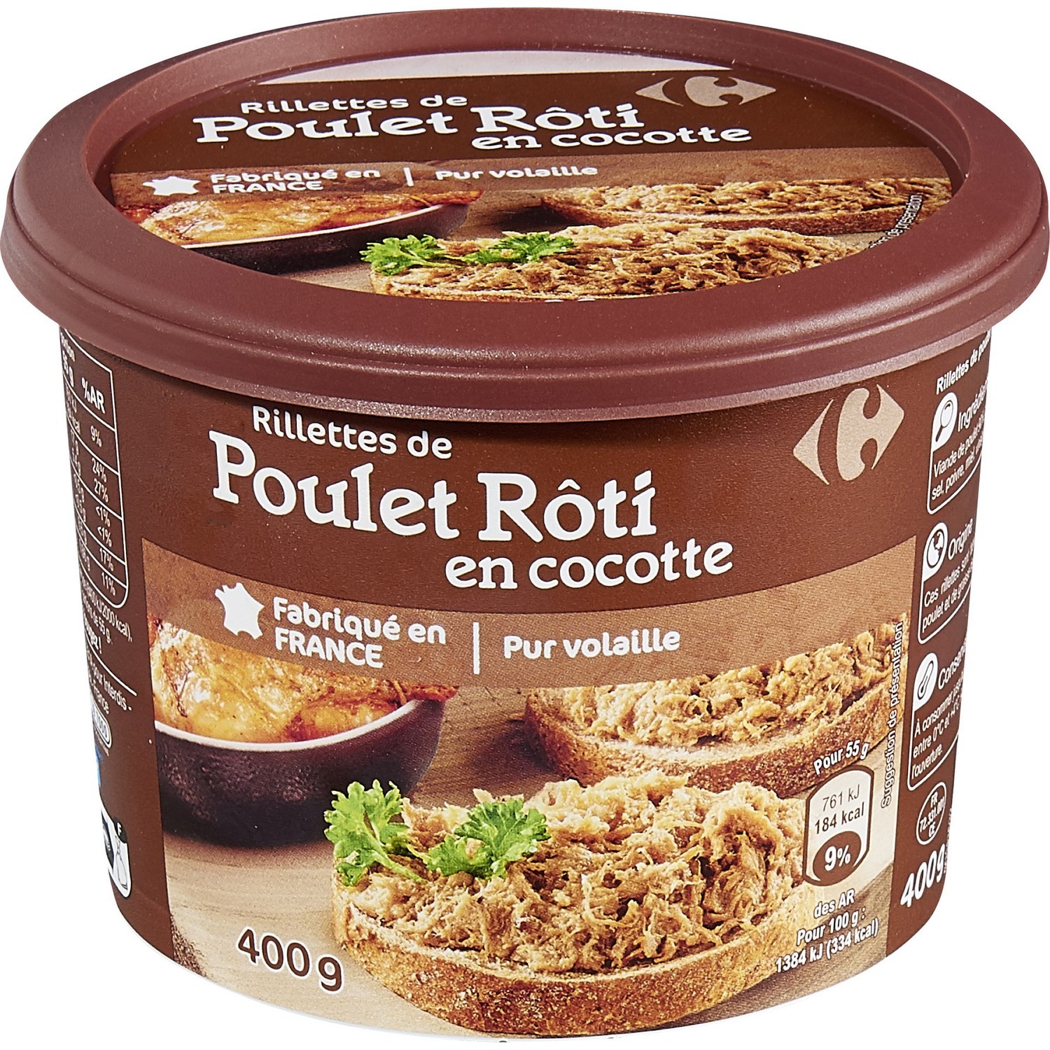 Rillettes de poulet rôti en cocotte CARREFOUR