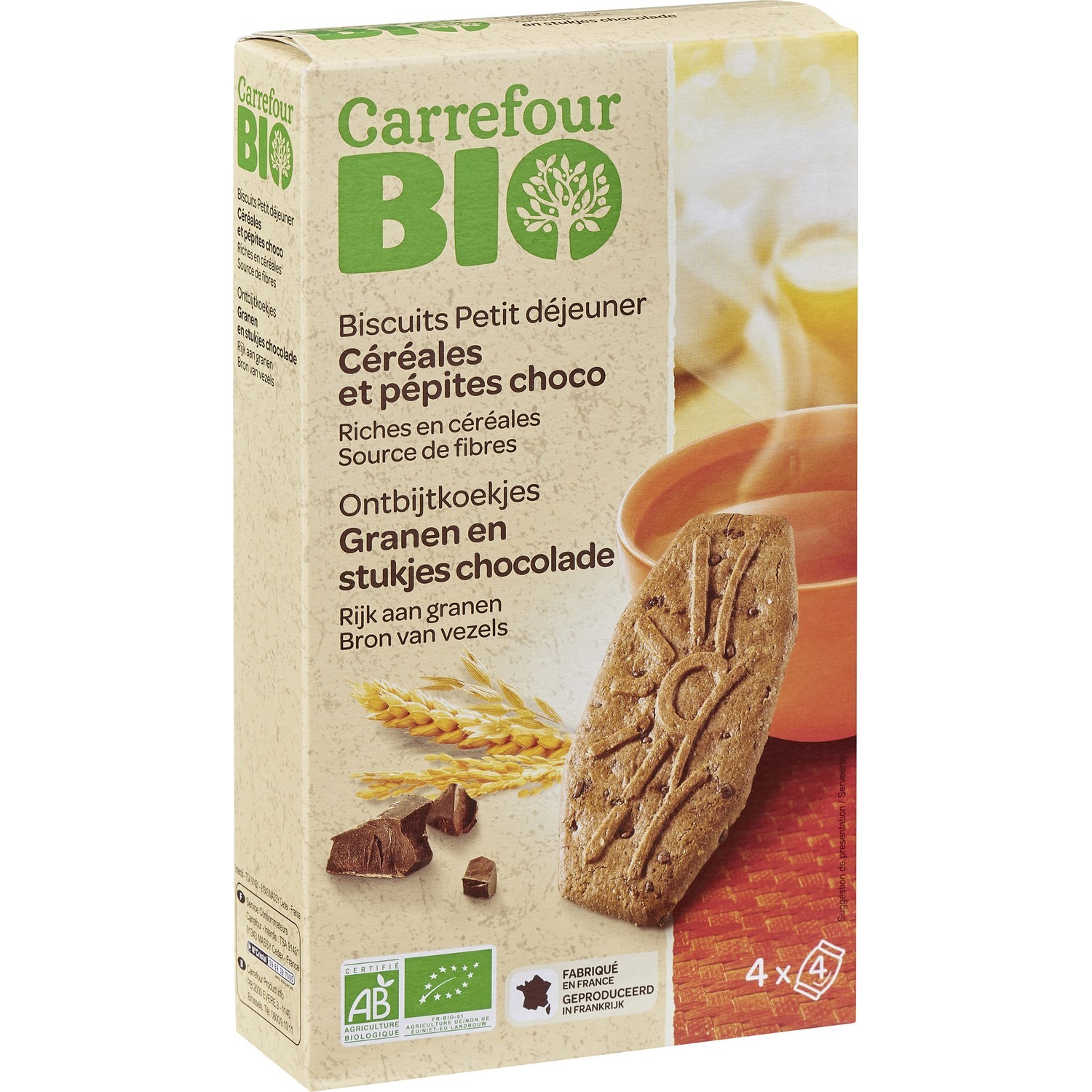 Biscuits bio céréales pépites choco CARREFOUR BIO