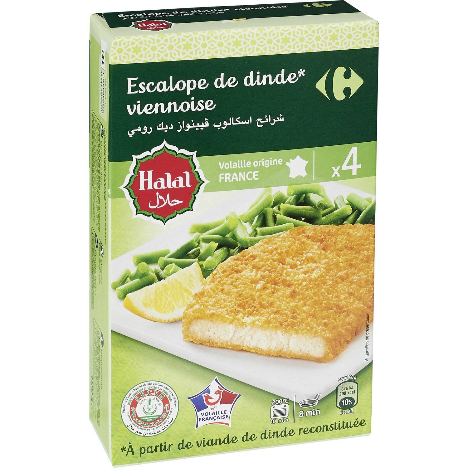 Escalopes de dinde halal Viennoise CARREFOUR